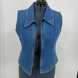 WACO WOMENS VINTAGE SIZE M Blue Denim Sleeveless Vest